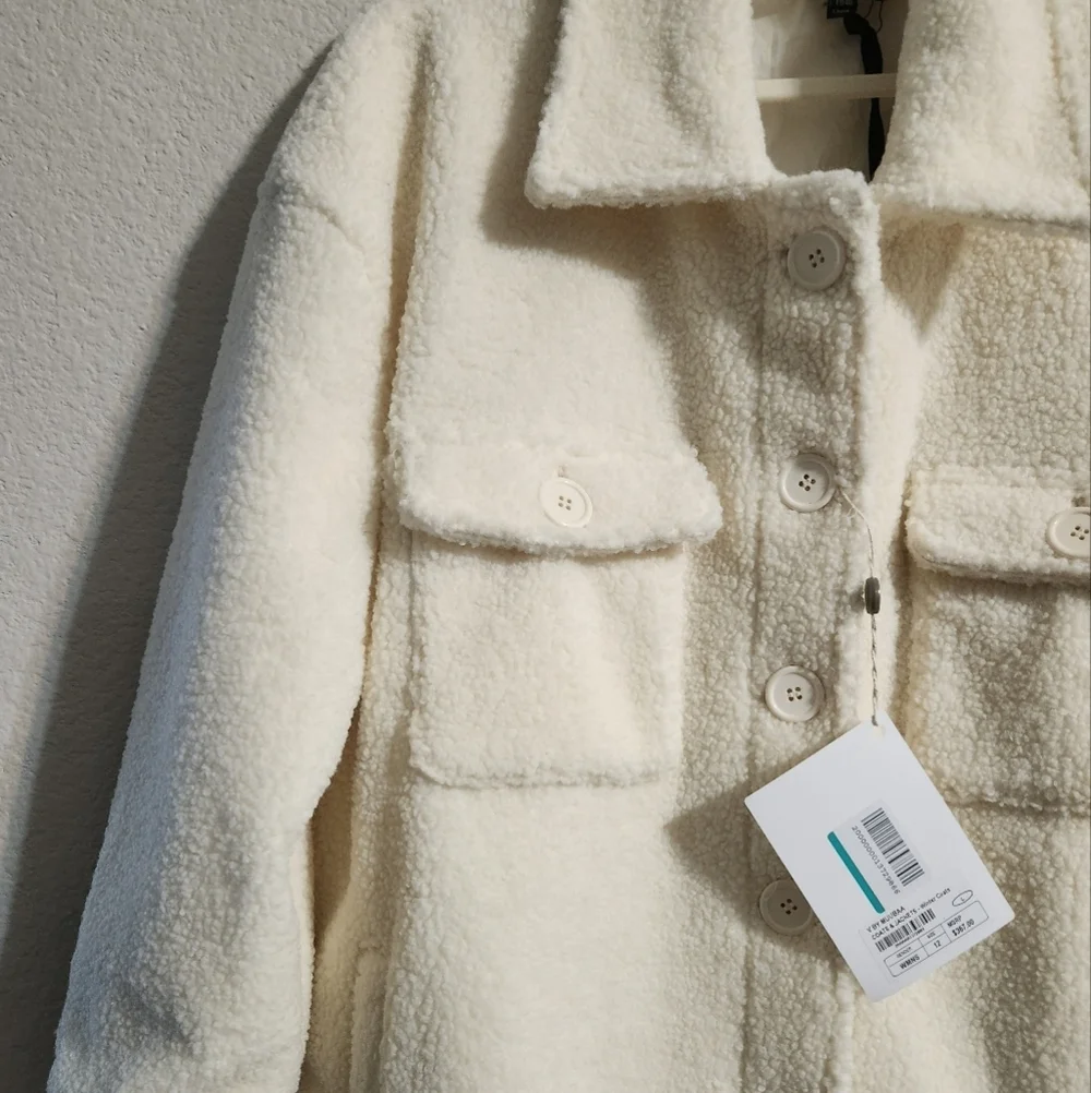 Muubaa NWT Portia Longline Faux Fur Shacket Women’s US 8 (UK 12) - Picture 7 of 10